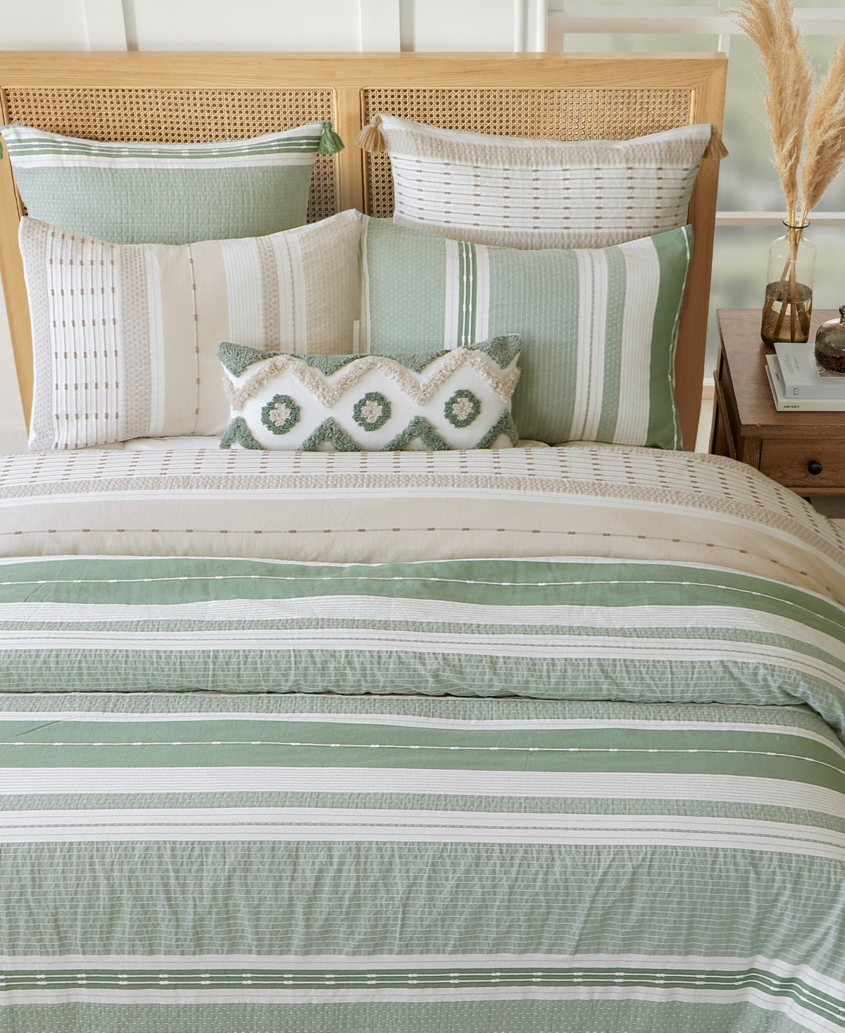Levtex Pickford Dotted Stripe 3-pc. Duvet Cover Set, Full/queen In Beige