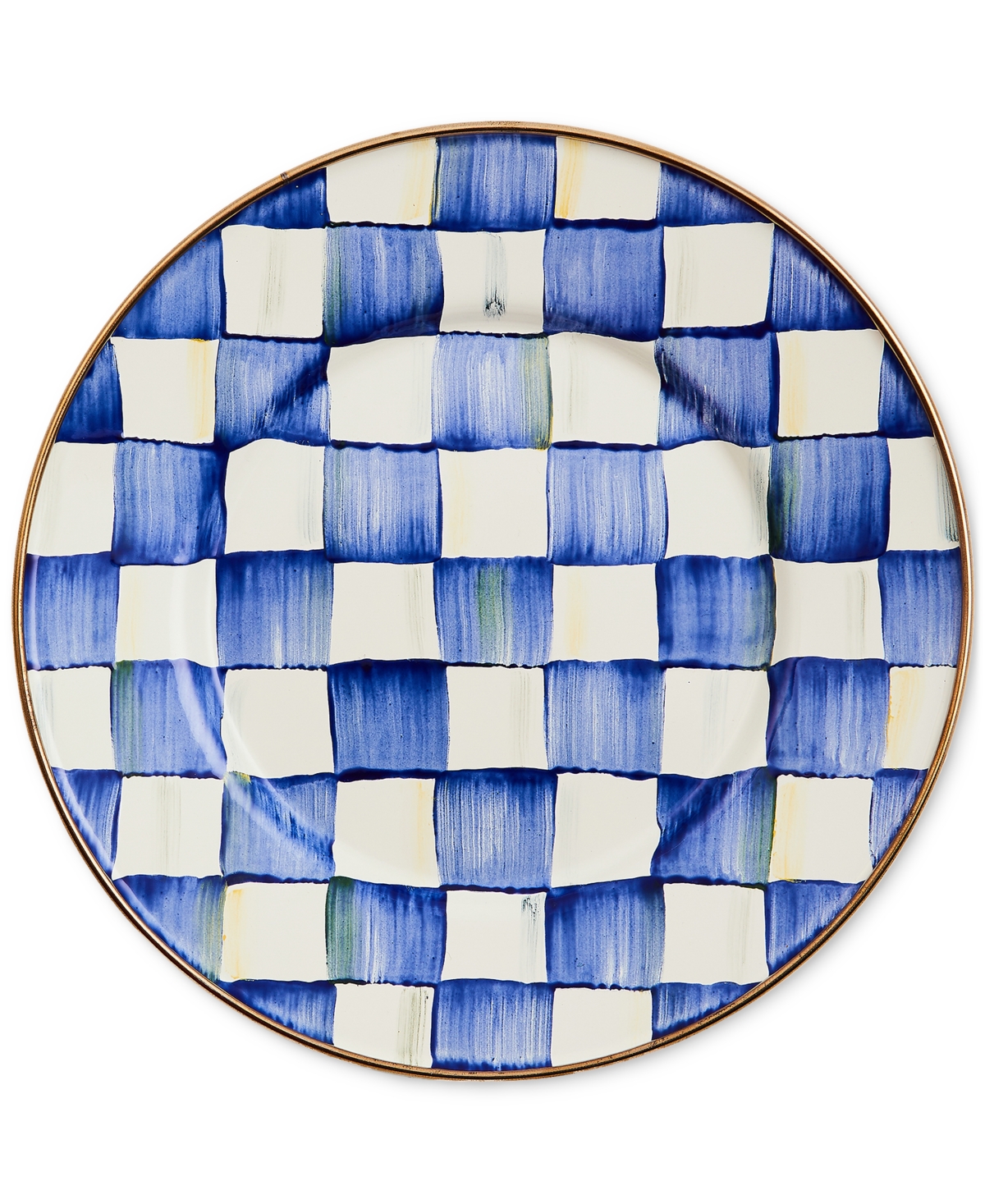 MACKENZIE-CHILDS ROYAL CHECK SALAD/DESSERT PLATE 