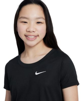Big Girls' Dri-FIT Swoosh Logo Crewneck T-Shirt