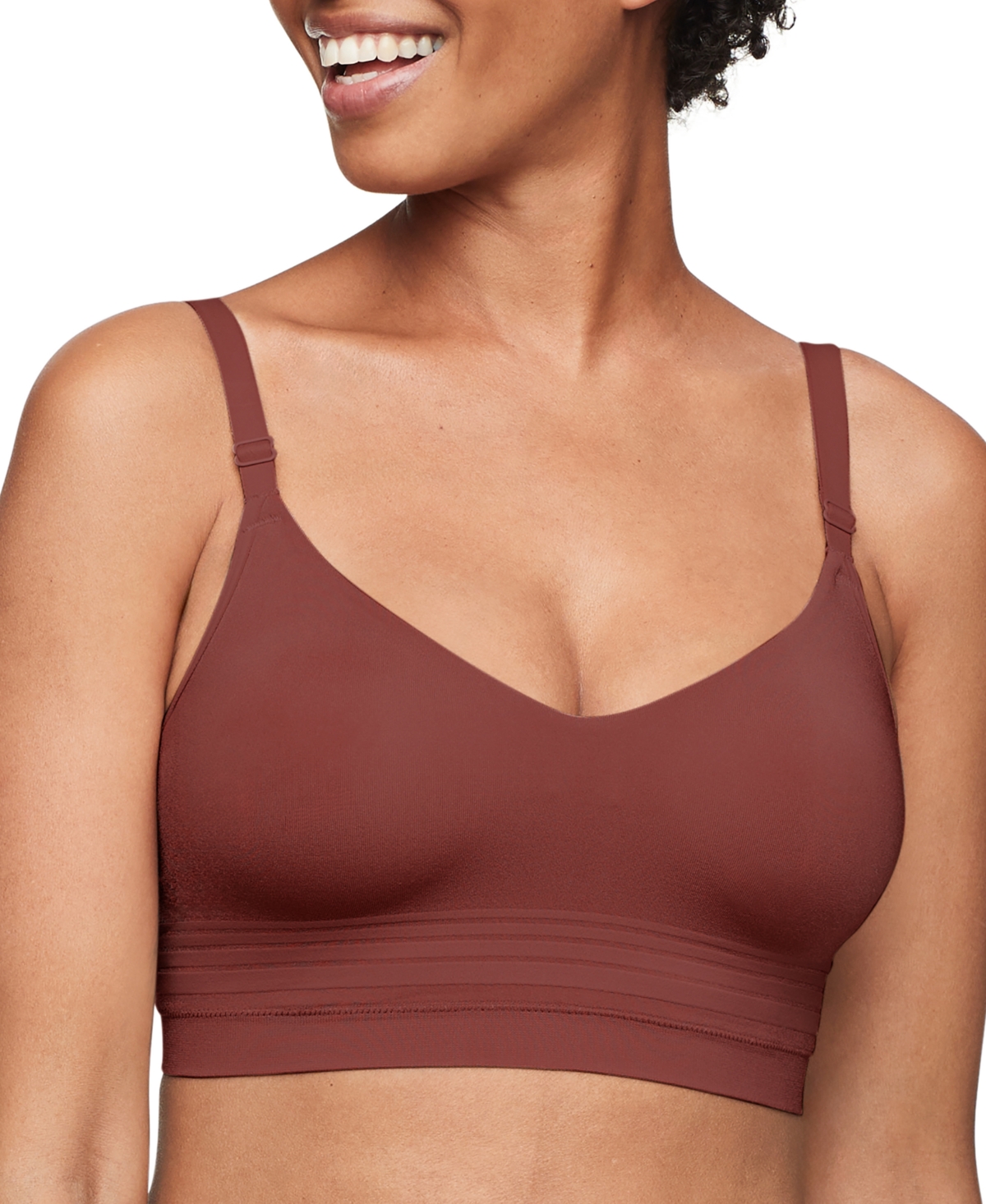 Warner's Women's Easy Does It Seamless Longline Bra Rm5501a In Pinot Noir