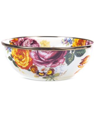 MacKenzie-Childs - White Flower Market Everyday Bowl