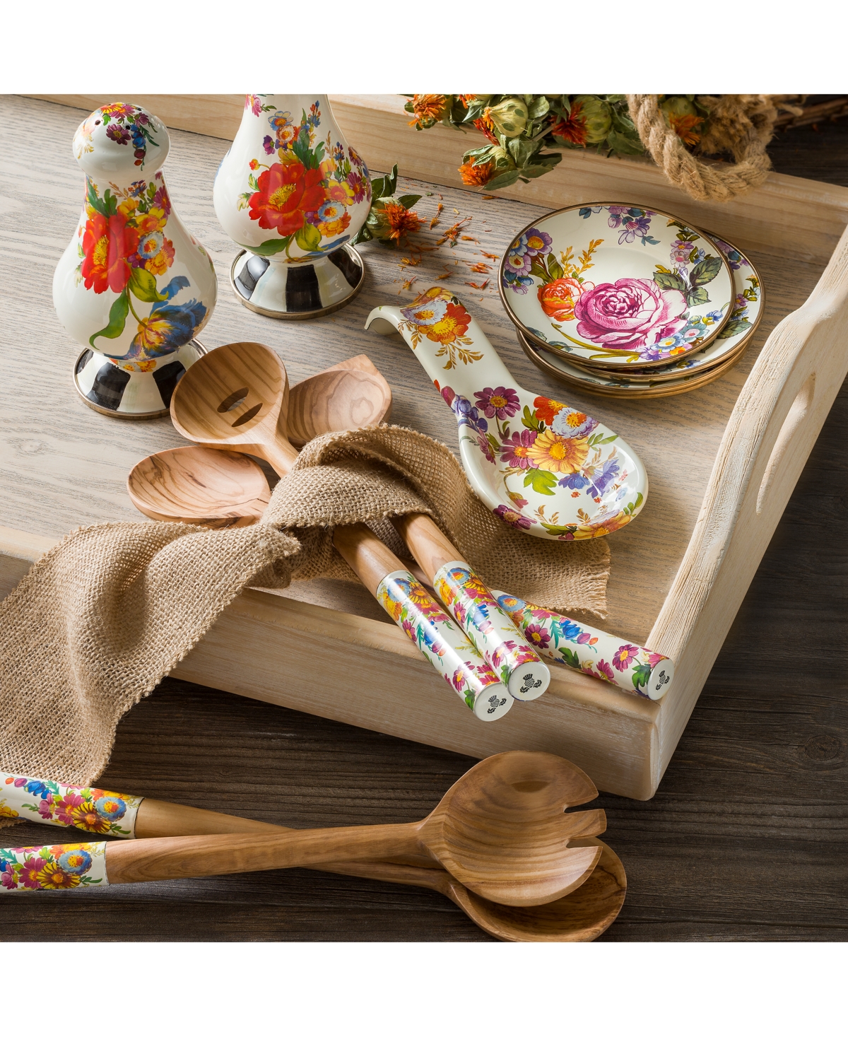 Mackenzie-childs White Flower Market Spoon Rest In No Color