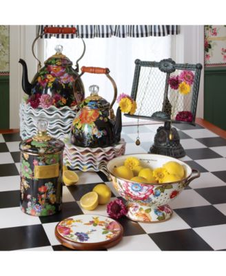 White Flower Market Large Colander