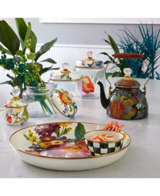 White Flower Market Lidded Sugar Bowl