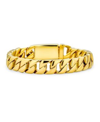 Solid Heavy Miami Curb Link Chain Bracelet Stainless Steel 8.5 Inch