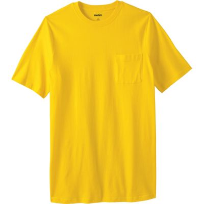 Big & Tall Shrink-Less Lightweight Longer-Length Crewneck Pocket T-Shirt
