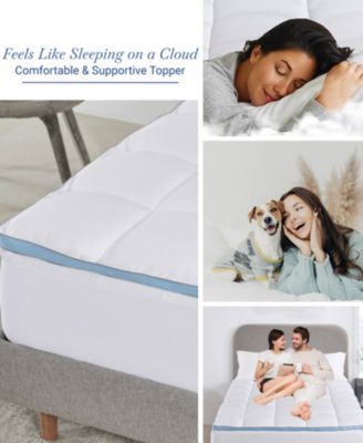 Extra Thick Cooling Mattress Topper Twin Size, Plush Pillow-Top Twin Mattress Topper by California Design Den