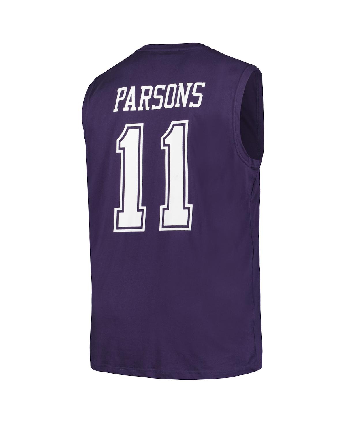 Fanatics Men's Micah Parsons Navy Dallas Cowboys Big Tall Muscle Tank Top In Navy