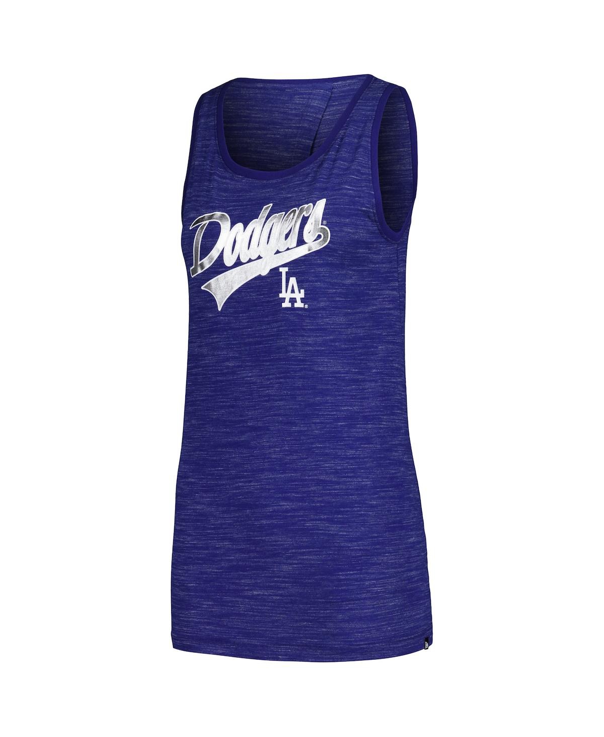 New Era Women's Royal Los Angeles Dodgers Space-dye Active Tank Top In Royal