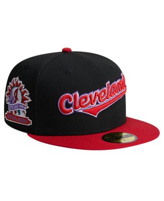 New Era Men's Black Cleveland Indians Cooperstown Collection Retro