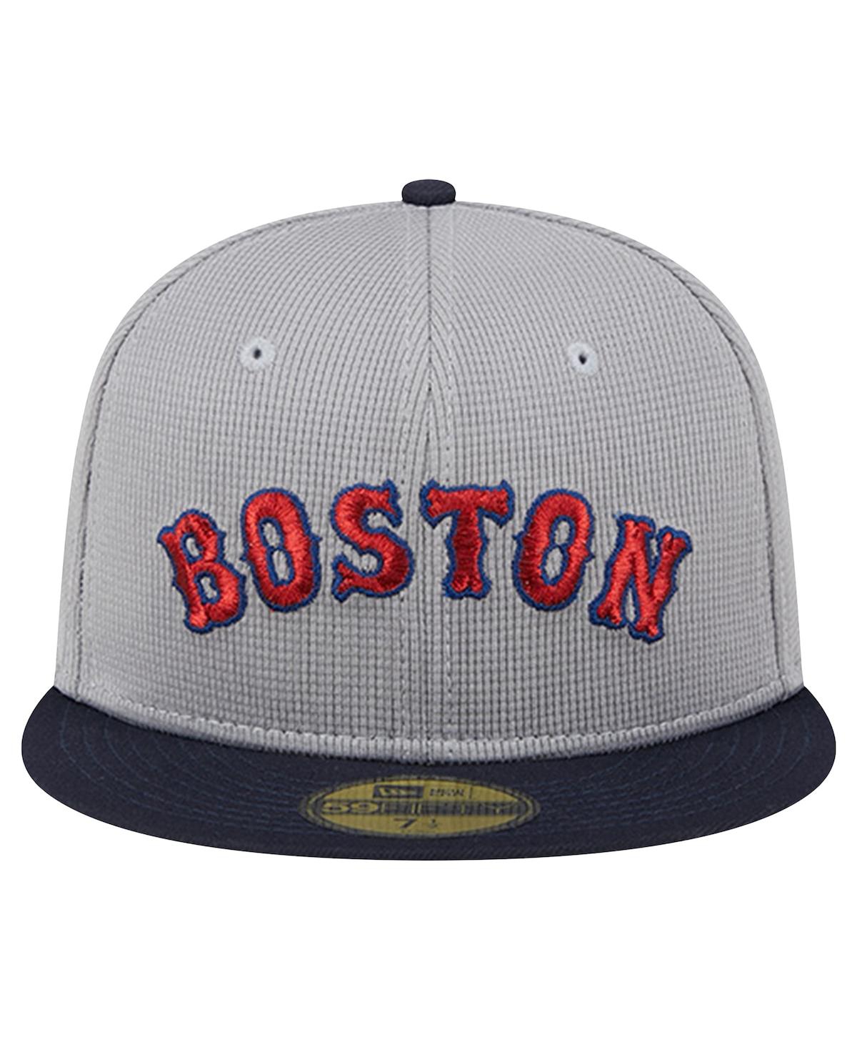 New Era Men'sBoston Red Sox Pivot Mesh 59FIFTY Fitted Hat - Gray