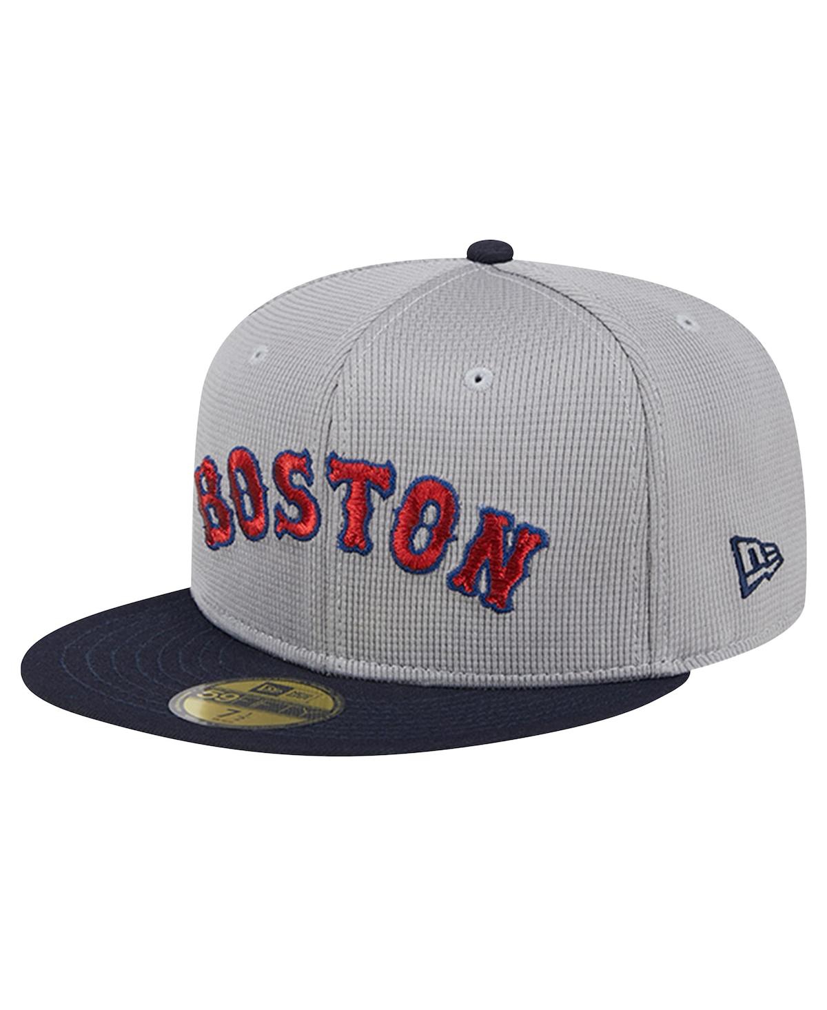 New Era Men'sBoston Red Sox Pivot Mesh 59FIFTY Fitted Hat - Gray