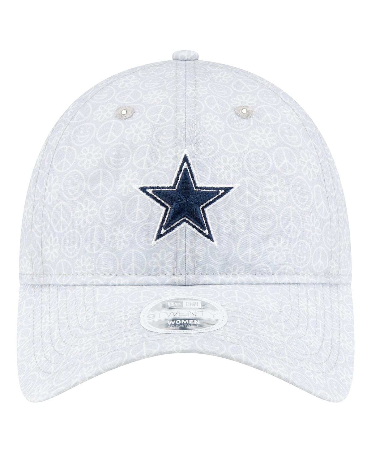 New Era Women's Silver Dallas Cowboys Smiley 9twenty Adjustable Hat In Silver