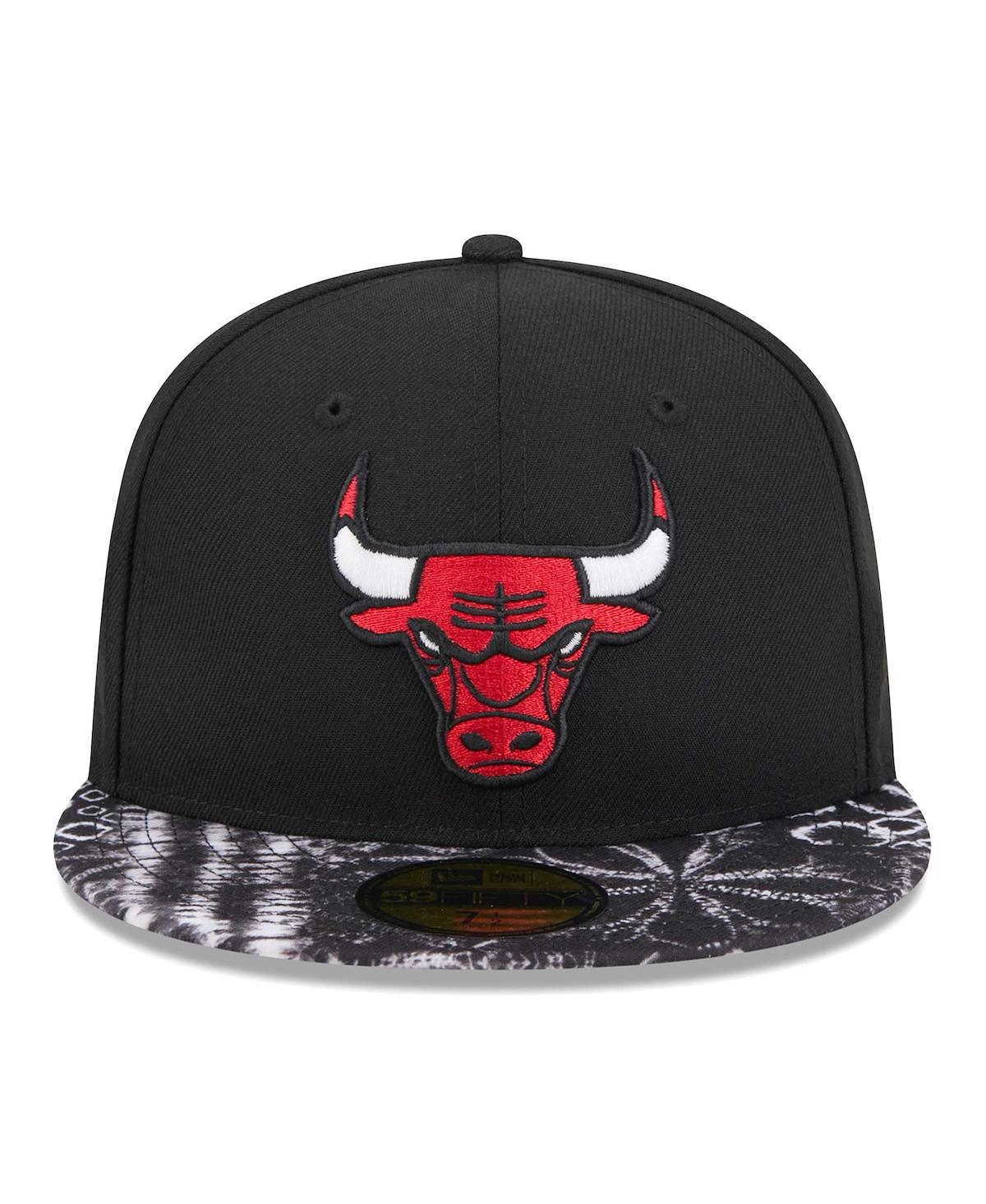 New Era Chicago Bulls Basic 2 Tone 59fifty Fitted Cap In Black