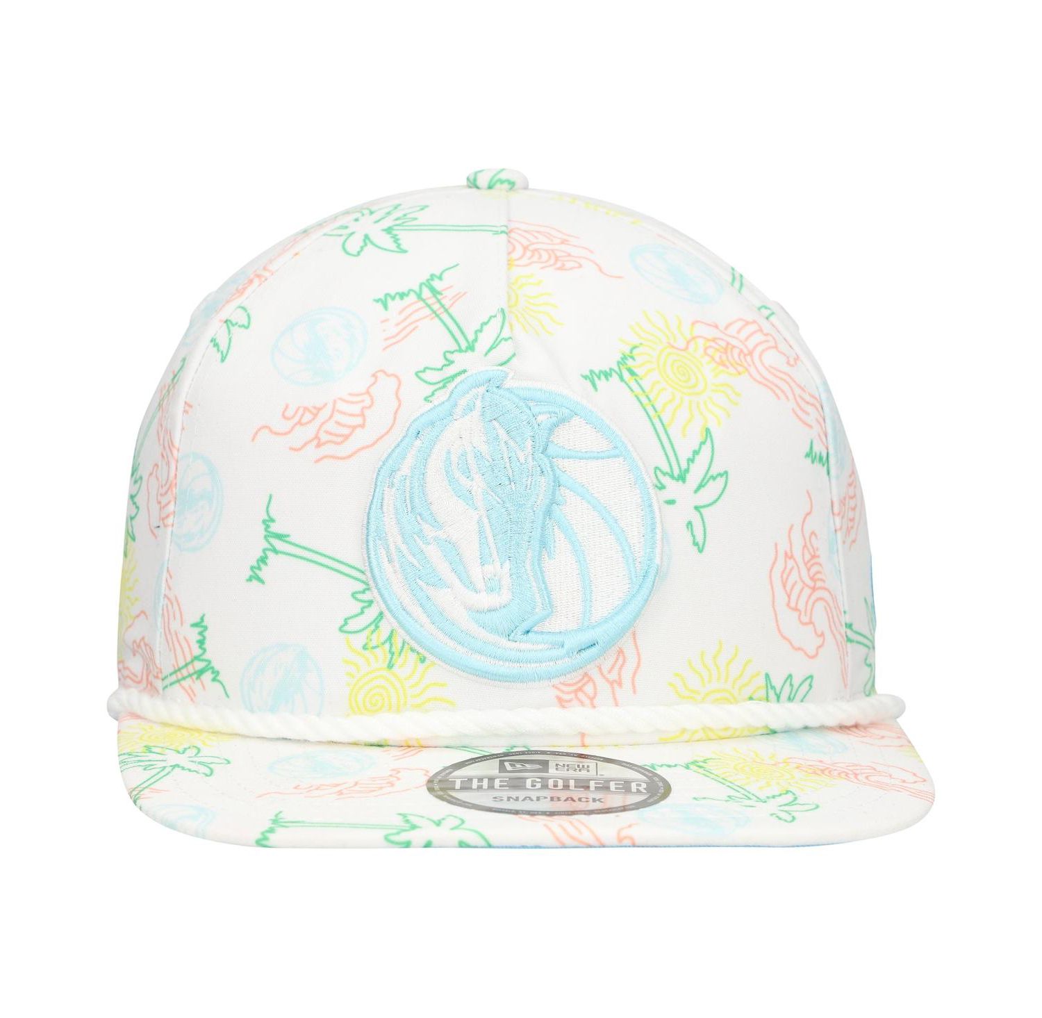 Men's White Dallas Mavericks Palm Trees and Waves Golfer Adjustable Hat
