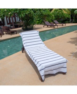 Cotton Terry Lounge Chair Covers, 2-Pack, 30" x 85" with Pocket Design