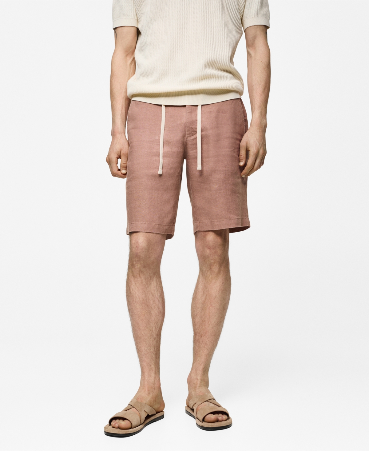 Mango Men's Drawstring Detail Bermuda Shorts In Salmon ModeSens