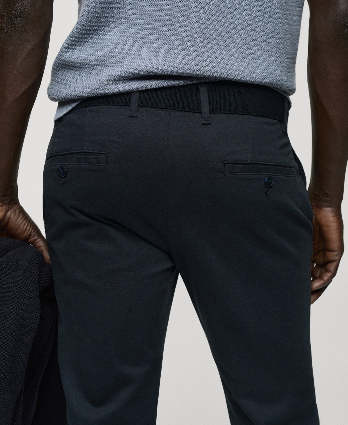 Mango Men's Cotton Tapered Crop Pants