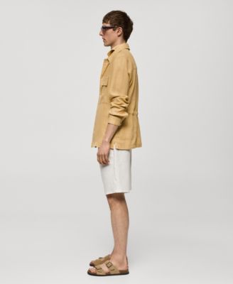 Men's Linen Pockets Detail Overshirt