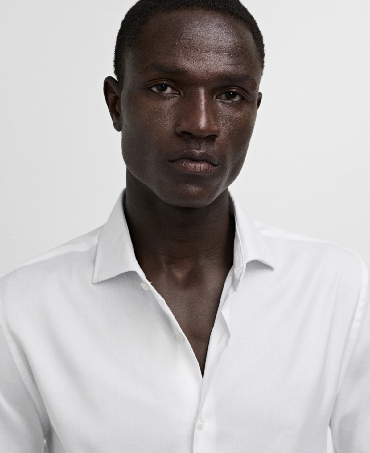 Mango Men's Slim-Fit Textured Cotton Dress Shirt