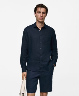 Men's Slim-Fit Linen Shirt