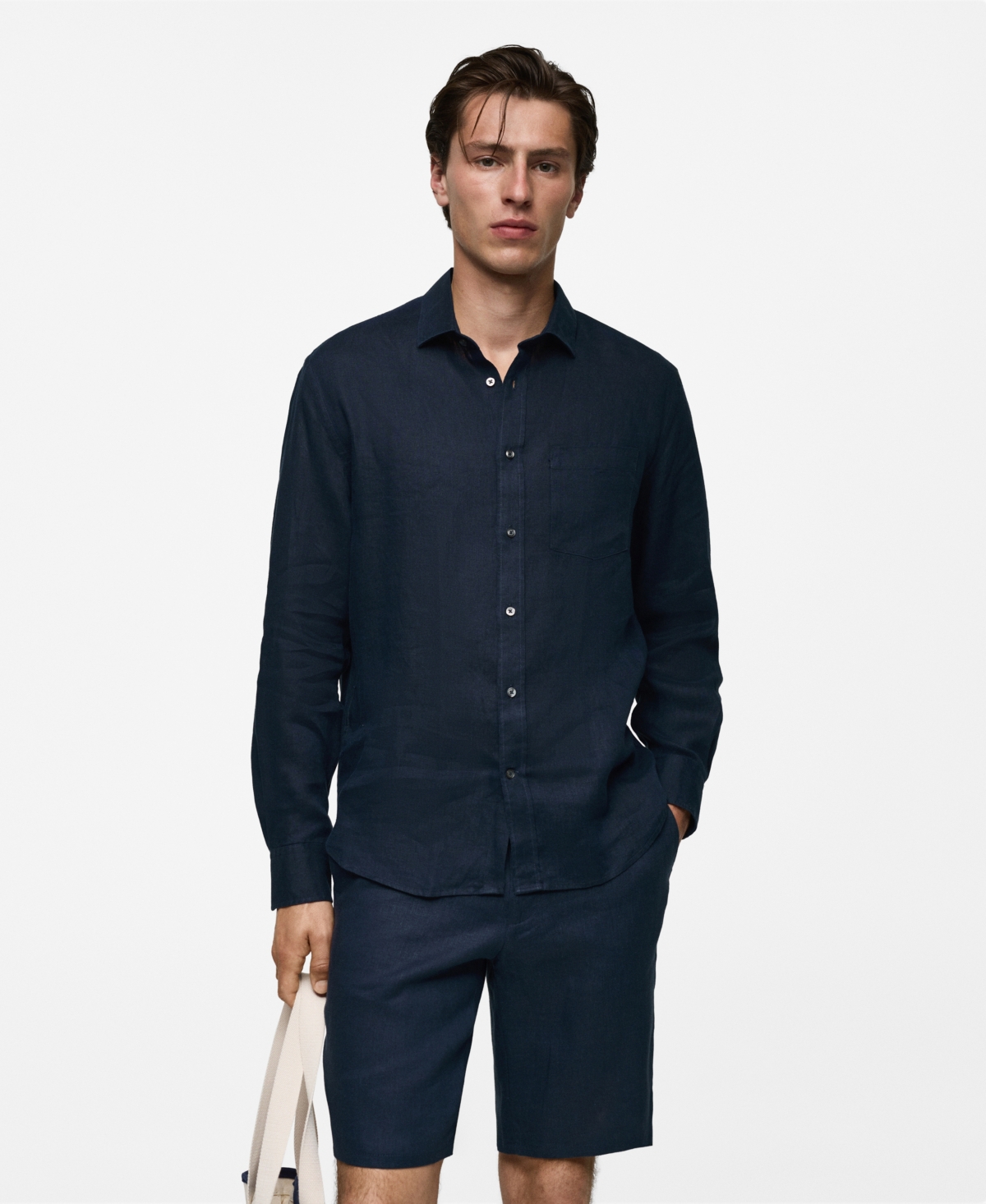 Mango Men's Linen Classic Fit Shirt