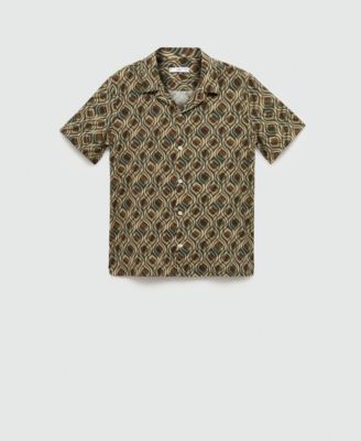 Men's Flowing Regular-Fit Printed Shirt