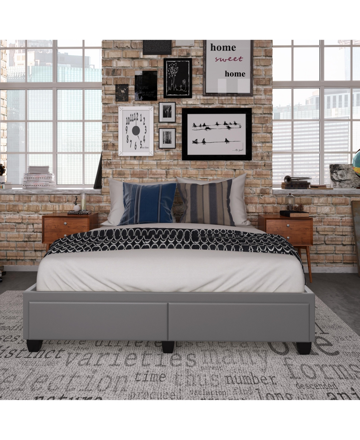 Boyd Sleep Boyd Parma Upholstered Platform Bed Frame with Storage Drawers
