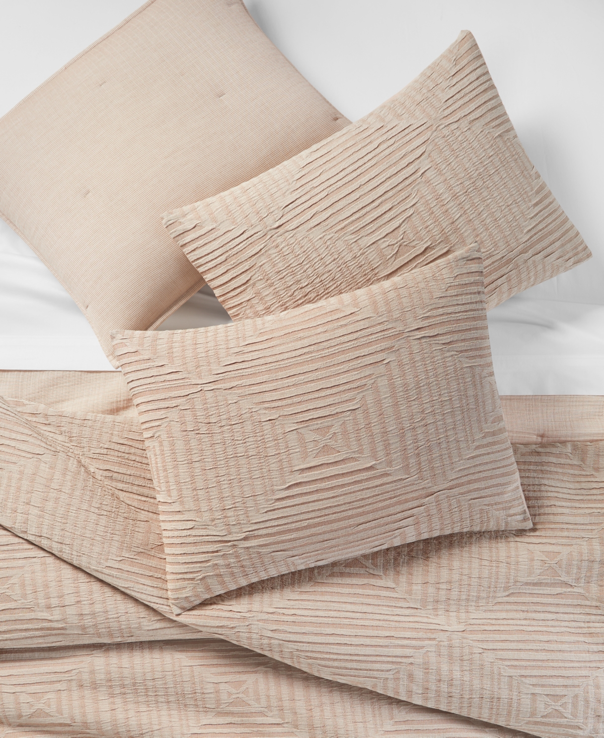 Last Act! Oake Concentric Square Matelasse 3-Pc. Duvet Cover Set, King, Exclusively at Macy's