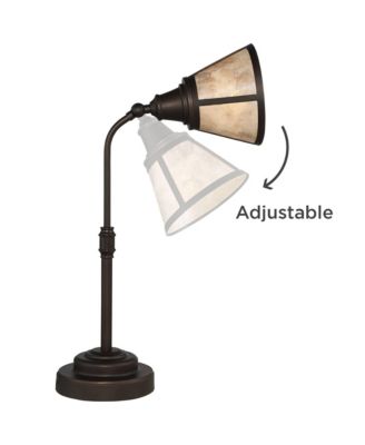 Malta Rustic Farmhouse Desk Lamp 18 1/2" High Satin Bronze Metal Adjustable Blond Mica Shade for Bedroom Living Room Bedside Nightstand