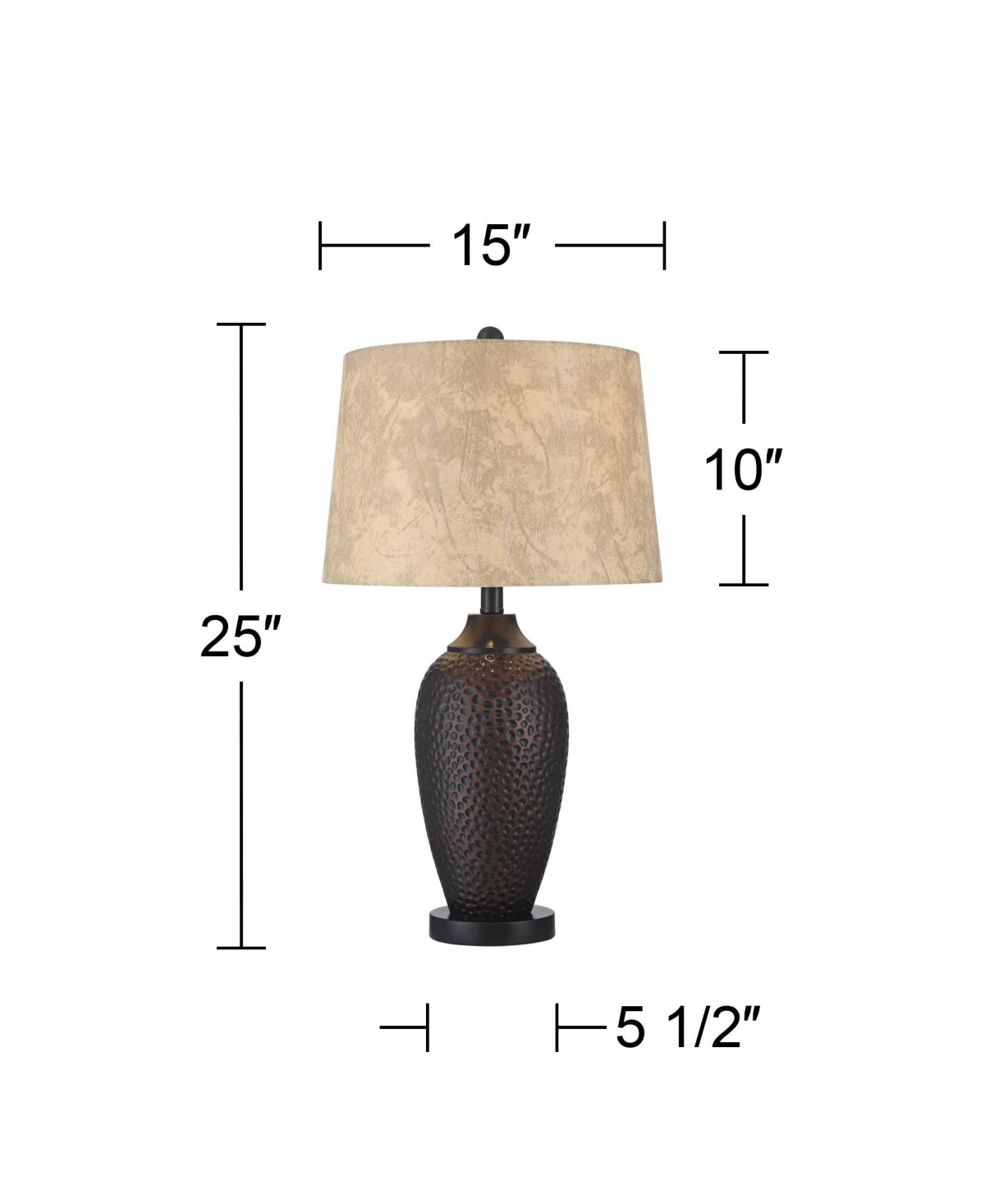 Franklin Iron Works Kaly Rustic Traditional Natural Cottage Table Lamps High Set of 2 with Usb Charging Port Hammered Oil Rubbed Bronze Faux Leath