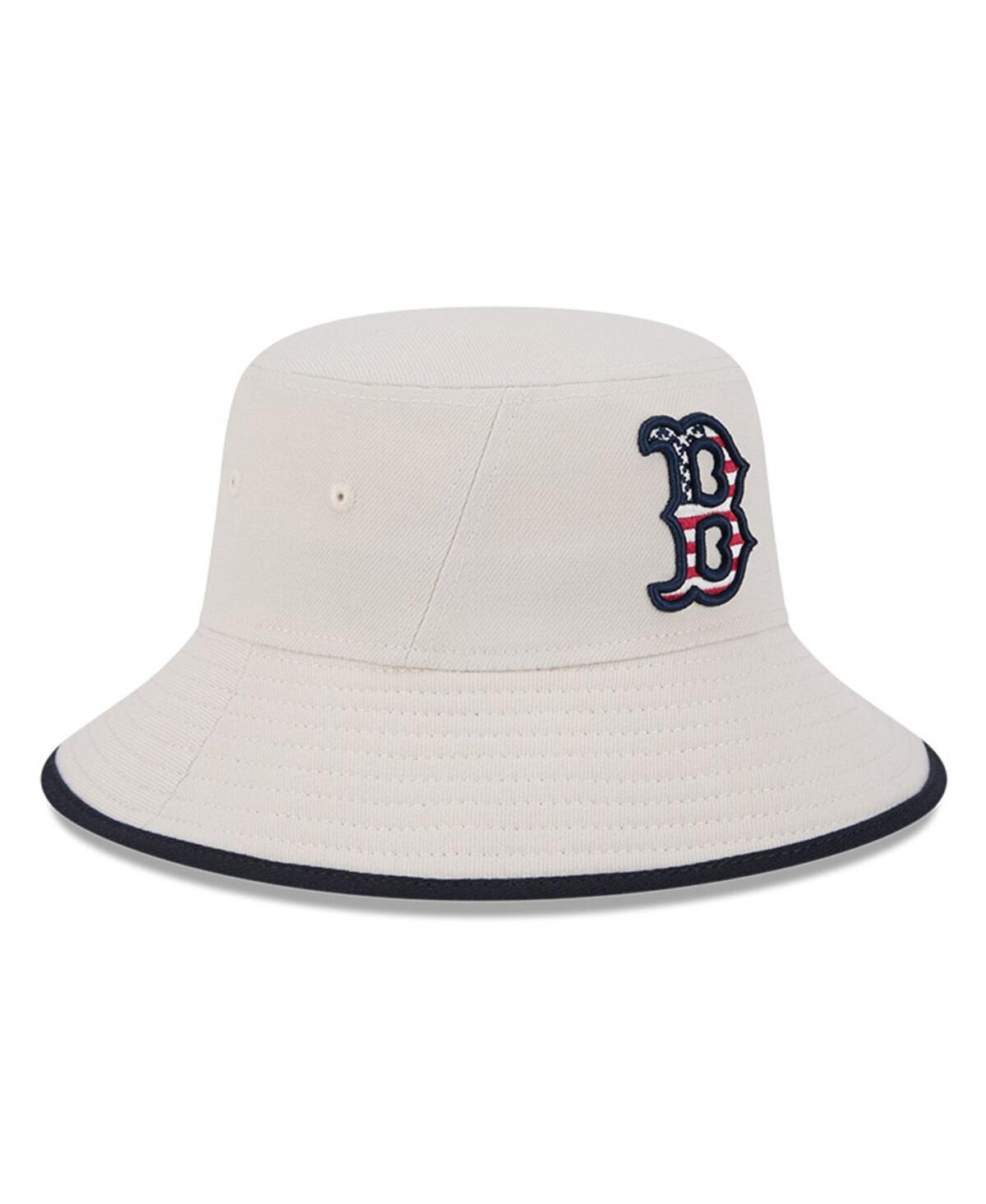 NEW ERA MEN'S KHAKI BOSTON RED SOX 2024 FOURTH OF JULY BUCKET HAT 