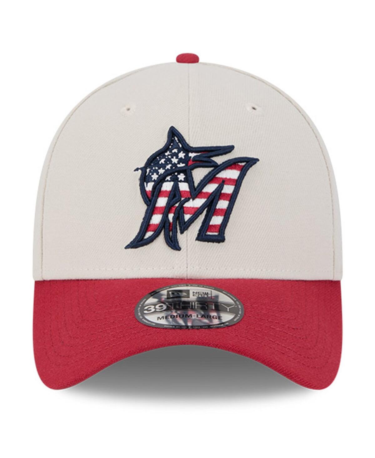 New Era Men's Red Miami Marlins 2024 Fourth of July 39THIRTY Flex Hat