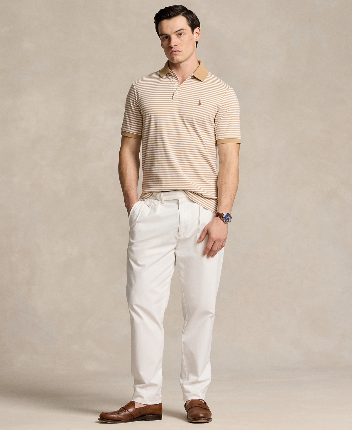 Polo Ralph Lauren Men's Classic-Fit Soft Cotton Polo Shirt -white