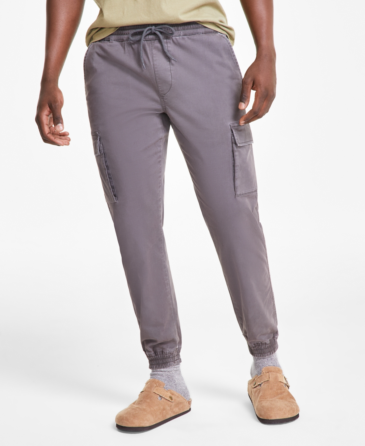 Men's Garment-Dyed Cargo Jogger Pants, Created for Macy's - Tank