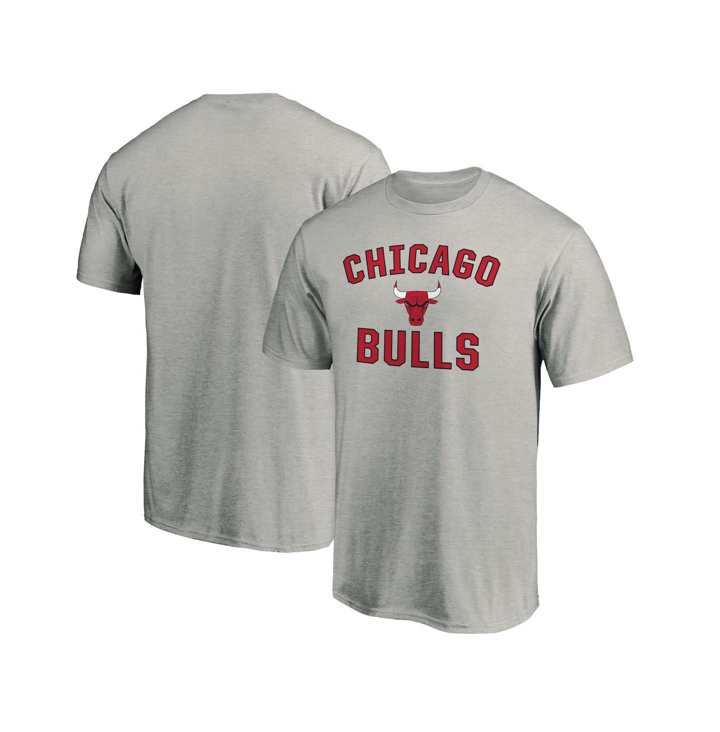 Мужская футболка Fanatics Heathered Gray Chicago Bulls Victory Arch — фото 1
