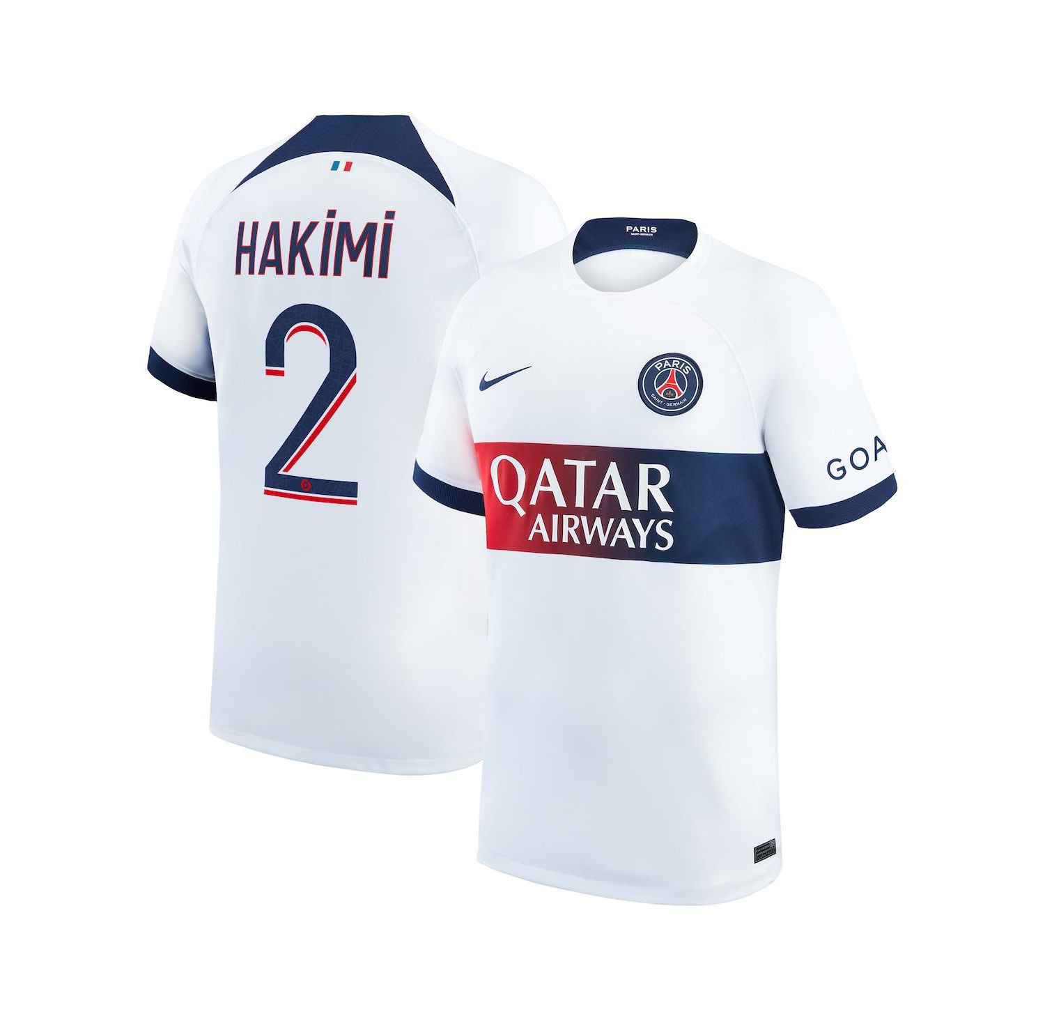 Men's Achraf Hakimi White Paris Saint-Germain 2023/24 Away Stadium Replica Player Jersey