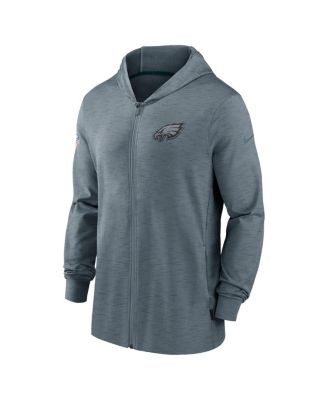 Men's Heather Gray Philadelphia Eagles Sideline Team Pop Full-Zip Hoodie Jacket
