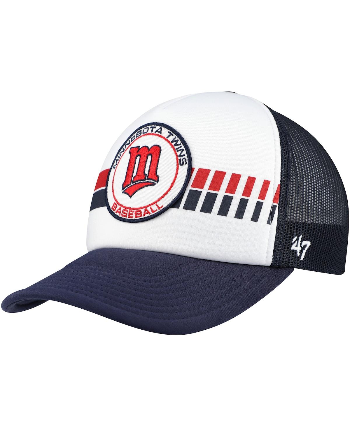 47 Brand Men's White/navy Minnesota Twins Cooperstown Collection Pack Express Trucker Adjustable Hat In Navy