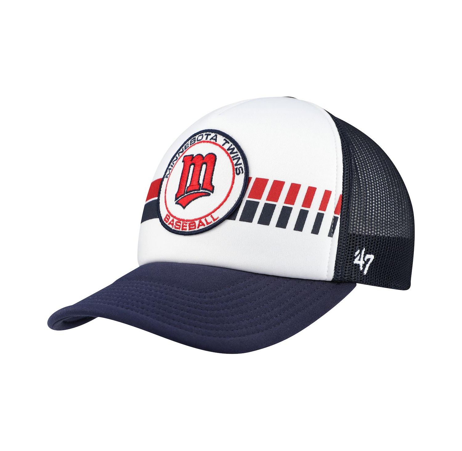 Men's White/Navy Minnesota Twins Cooperstown Collection Pack Express Trucker Adjustable Hat