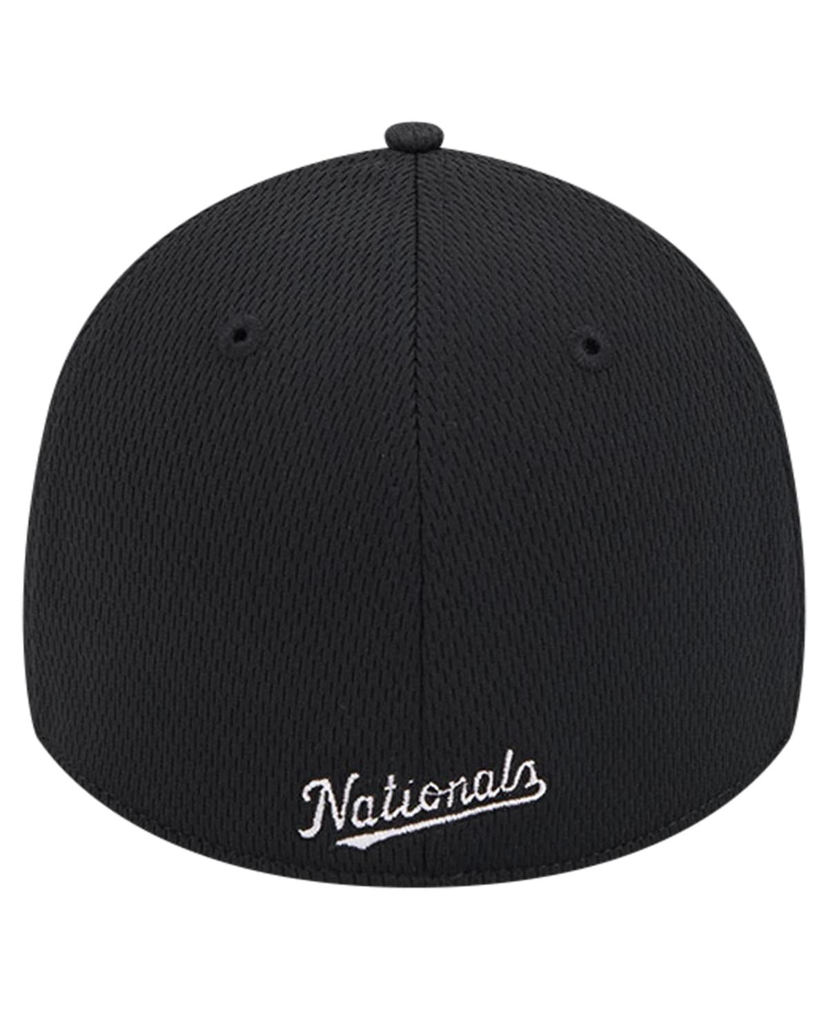 New Era Men'sWashington Nationals Active Dash Mark 39THIRTY Flex Hat - Black