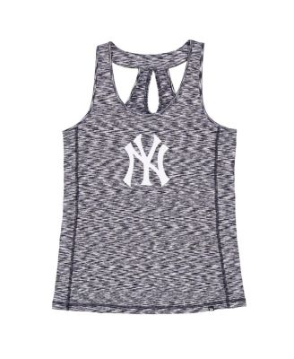 Women's Navy New York Yankees Space Dye Keyhole Back Tank Top