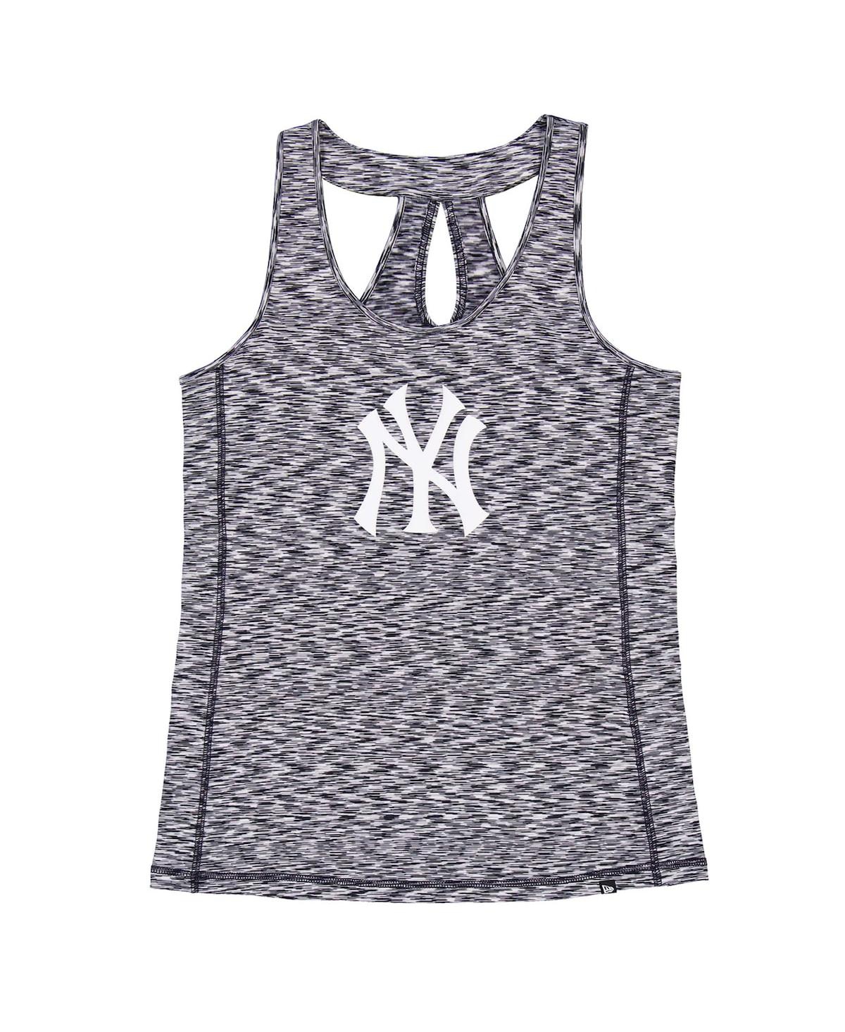 NEW ERA WOMEN'S NAVY NEW YORK YANKEES SPACE DYE KEYHOLE BACK TANK TOP 