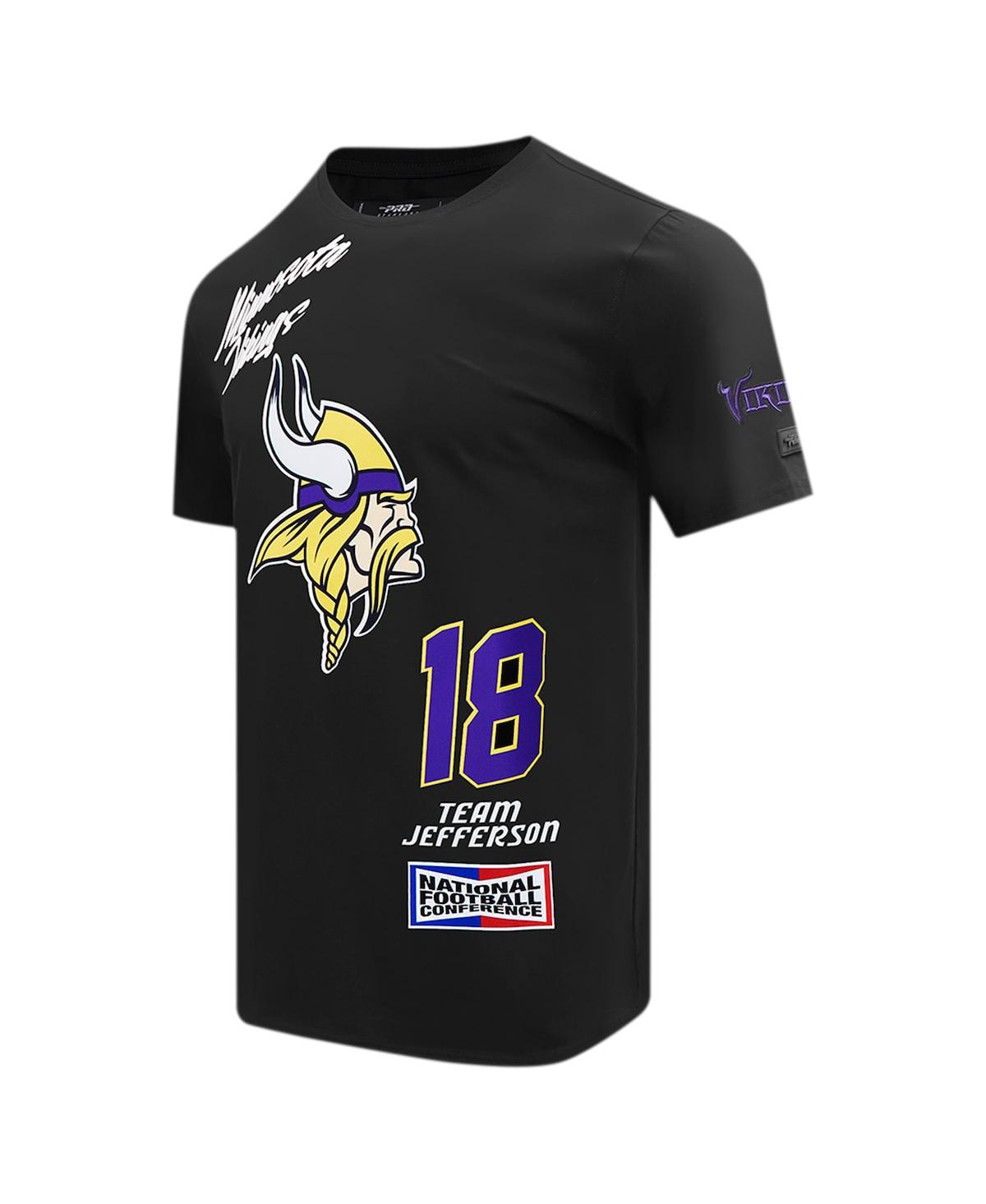 Pro Standard Men's Justin Jefferson Black Minnesota Vikings Fast Lane Name Number Player T-shirt In Black