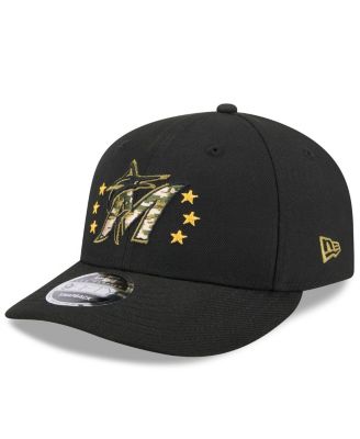 Men's Black Miami Marlins 2024 Armed Forces Day Low Profile 9FIFTY Snapback Hat