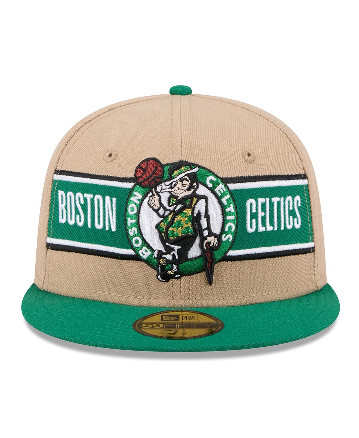 Shop New Era Men's Tan/kelly Green Boston Celtics 2024 Nba Draft 59fifty Fitted Hat In Tan,kelly Green