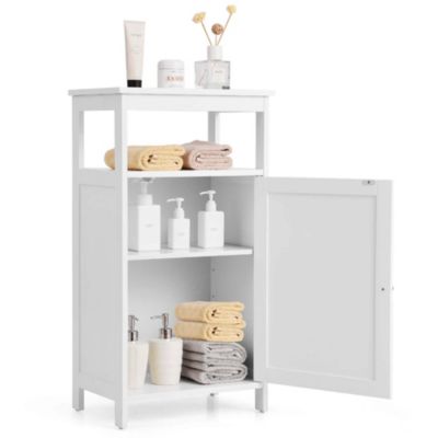 Bathroom Wooden Floor Cabinet Multifunction Storage Rack Organizer Stand