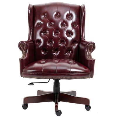 Streamdale Pneumatic height adjustable office chair with plush leather