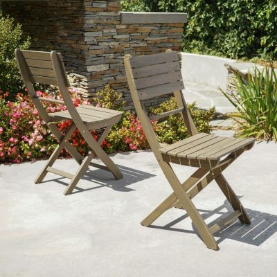 Streamdale Acacia Wood Folding Dining Chairs (Set of 2) for Outdoor Hosting