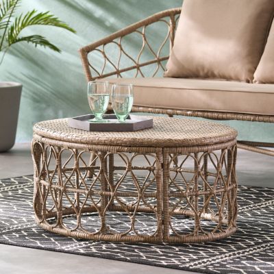 Stunning Woven Wicker Coffee Table for Outdoor Decor